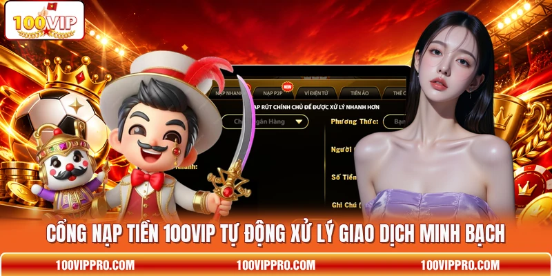 Cổng nạp tiền 100VIP tự động xử lý giao dịch minh bạch