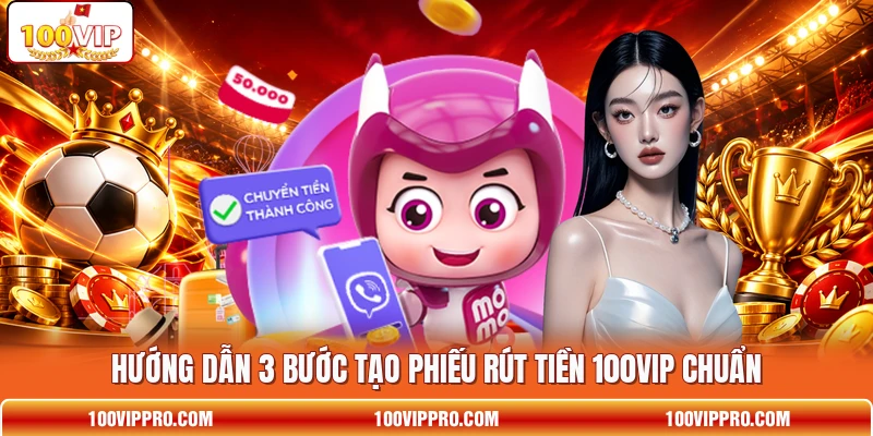 Hướng dẫn 3 bước tạo phiếu rút tiền 100VIP chuẩn